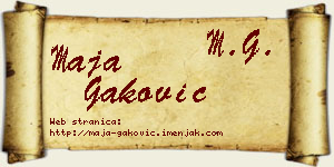 Maja Gaković vizit kartica